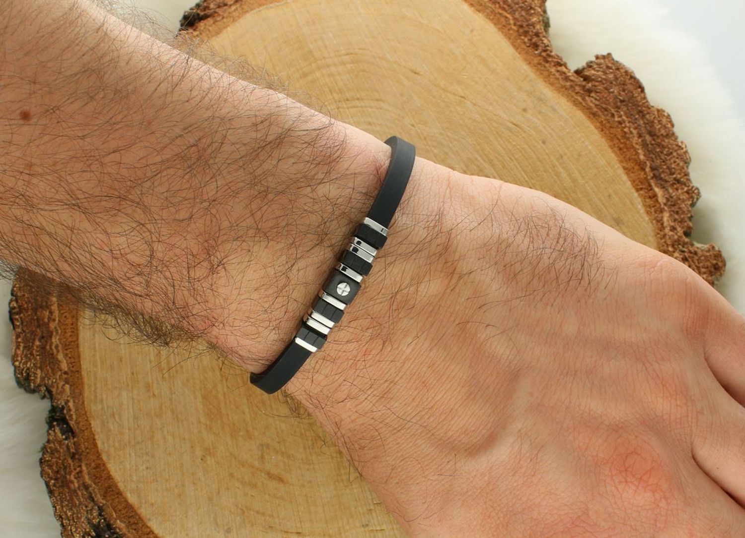 Bransoletka męska CITY Elegance Edition Śrubka srebrna 028808 015.jpg